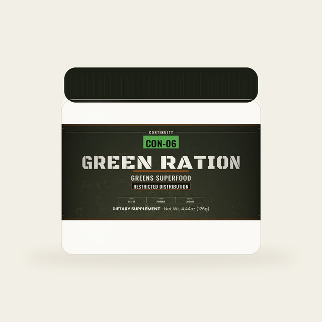 CON-06 GREEN RATION greens superfood tub, Stand Fast Supply Co.