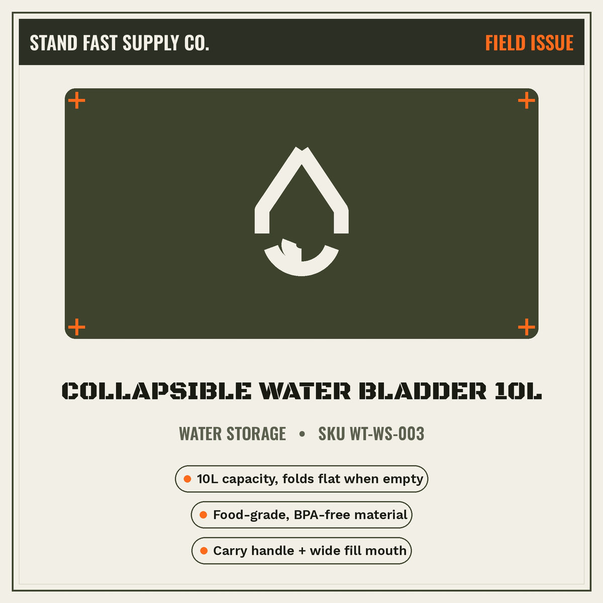 Collapsible Water Bladder 10L