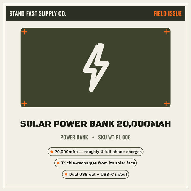 Solar Power Bank 20,000mAh