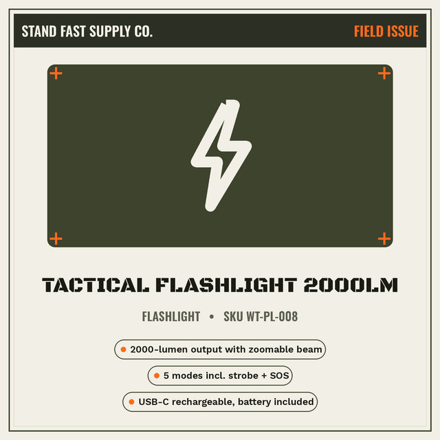 Tactical Flashlight 2000LM