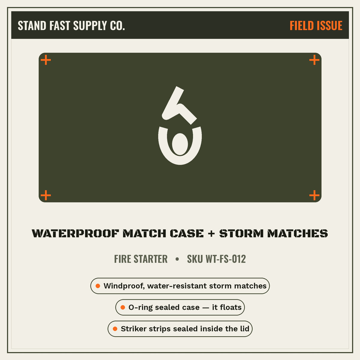 Waterproof Match Case + Storm Matches